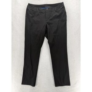 Eddie Bauer Travex Pants Womens 16 Black Twill Stretch Straight Leg Work Career
